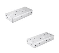 DIYEAH Scatola per Affumicatore Barbecue in Acciaio Inossidabile 2 Pezzi per Hot Dogs e Pollo, Compatibile Barbecue a Carbone, per Grigliate All'aperto