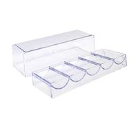 DIYEAH Scatola per Fiches Poker 100 Pezzi Vassoio Professionale per Fiches 5 Scomparti Custodia Resistente per Domestico