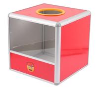 DIYEAH Scatola per Lotteria in Lega di Alluminio Rosso, Contenitore Robusto senza Odore per Raccolta Fondi e Attività D'ufficio, Forma Quadrata