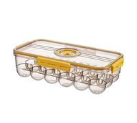 DIYEAH Scatola Porta Uova Gialla Scomparti Capacità Contenitore Frigorifero Protezione e Conservazione con Funzione Timer per Uova Fresche e Facile Estrazione