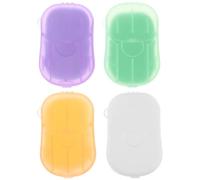 DIYEAH Scatole Foglietti di Sapone da Viaggio Portatili 4 Profumate, 4 | Lavanda, Latte, Assenzio e Limone, Formato Compatto Scatola PP, per Campeggio e Spostamenti Quotidiani Colore Casuale