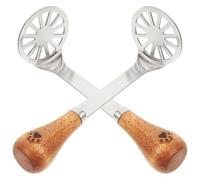 DIYEAH Schiacciapatate Facile da Pulire 2 Pezzi Manuale Manico in Legno e Acciaio Inossidabile e Risparmio per Verdure e Cibi in Cucina per Verdure e Cibi in Cucina