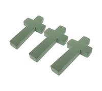 DIYEAH Schiuma Floreale Verde a Forma di Croce 3 Pezzi per Composizioni Funerarie Assorbimento Acqua e Supporto Stabile per Altare di Chiesa