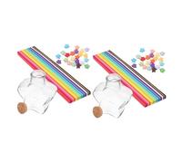 DIYEAH Set 2 Barattoli Decorativi Trasparenti per Desideri con Origami Colorato, Contenitori Plastica per Artigianato Fai da Te e Decorazione Camera Ragazza