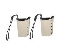 DIYEAH Set 2 Cestelli Portaoggetti per Lavello Cucina a Doppio Strato in PP Beige Cestelli di Scarico Regolabili Fori di Drenaggio Filtro Angolare per Rifiuti Alimentari Adatto a Tutti