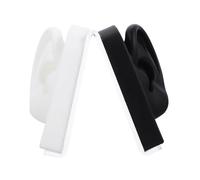 DIYEAH Set 2 Orecchie Silicone per Piercing, Modelli Auricolari Artificiale Nero e Bianco Supporto, Strumento Pratica e Esposizione per Studenti e Professionisti della Cura Personale