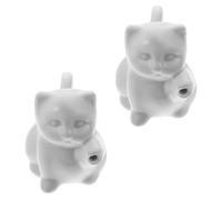 DIYEAH Set 2 Pezzi Tazze da Latte in Ceramica Forma Gatto 50ml Bianco, Pratiche e Facili da Conservare, per Uso Domestico e Locali di Intrattenimento
