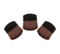 DIYEAH Set 3 Pennelli il Viso Mini in Cavallino e Plastica, Design Compatto Versatile per Applicazione di Polvere, per Viaggio e Uso Quotidiano