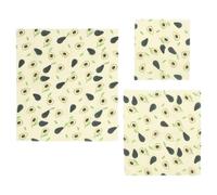 DIYEAH Set 3 Pezzi di Panni Alimentari in Cotone Cera D'api Naturale, Involucri Riutilizzabili per Avvolgere Cibo, Copertura Ecologica per Conserve e Snack, Adatti per Cucina