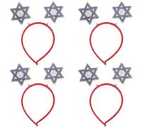 DIYEAH Set 4 Cerchietti per Chioma Hanukkah con Stelle di David Esagonali, Fascia Decorativa per Feste di Pasqua e Celebrazioni Festive, Accessori per Foto, Comfort e Vestibilità Sicura