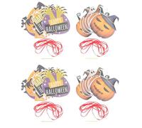 DIYEAH Set 4 Pezzi Striscioni Halloween in Carta Decorativi, Bandiere Appese Ciondoli Casa Stregata, Decorazioni Festa Tema Horror per Interni ed Esterni