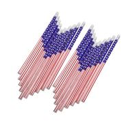 DIYEAH Set 48 Matite a Tema Festivo con Bandiera Usa, Matite Decorative Patriottiche con Gomma, Cancelleria per Scuola e Ufficio, Adatte per Feste e Attività Creative