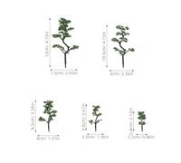 DIYEAH Set 5 Alberi da Giardino Decorativi in Miniatura, Modelli di Abeti Realistici da 4-12 Cm per Diorami, Modellismo Ferroviario e Paesaggi Scenici per Hobbisti e Architetti