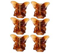 DIYEAH Set 6 Pezzi Mollette per Chioma da Donna Trasparenti a Farfalla Caramello, Fermagli con Presa Forte Leggeri e Portatili, Accessori Chioma per Uso Quotidiano e Acconciature