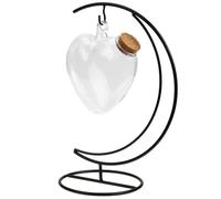 DIYEAH Set Bottiglie Origami Trasparenti Coperchio in Vetro, Bottiglia dei Desideri Appesa Supporto in Ferro, Decorazione da Scrivania per Interni, Contenitori Vuoti per Piante e