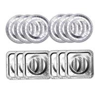 DIYEAH Set Da 20 Rivestimenti Per Bruciatori a Gas in Alluminio Resistenti Al Calore, Coperture Quadrate e Rotonde Spesse 3,5 Micron, Protezioni Per Fornelli Per Cucina Facile Da Pulire