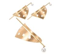 DIYEAH Set da 3 Forcine per Chioma in Lega Oro Design Geometrico a Stella, Superficie Liscia e Decorativa, per Acconciature Raccolte e Chignon per Donne e Ragazze