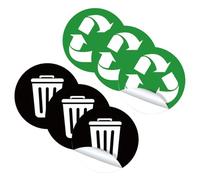 DIYEAH Set da 6 Etichette Adesive la Raccolta Differenziata dei Rifiuti, Adesivi Autoadesivi in Pvc Ecologici e Riutilizzabili per Bidoni della Spazzatura, per Casa, Ufficio e Luoghi