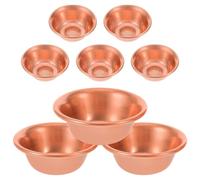 DIYEAH Set da 8 mini ciotole rituali buddiste in rame per altare | Uso sacro per cerimonie nei templi, design elegante e decorativo, lavorazione intricata, resistente all’ossidazione