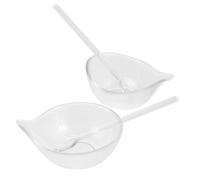 DIYEAH Set di 1 Ciotola in Vetro Trasparente per Miscelazione Maschere Viso con Base Stabile e Facile Monitoraggio degli Ingredienti per Trattamenti Estetici in Salone o Casa