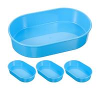 DIYEAH Set di 4 vassoi portapillole blu a forma di rene per carrello e | Porta medicinali impilabile, 7,7x4,9x1,6", ideale per procedure di laboratorio, smistamento di pillole, dispensazione di