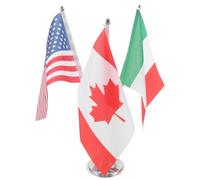 DIYEAH Set di Bandiere da Tavolo per Ufficio Base in Metallo Resistente Mini Bandiere Canada Stati Uniti e Messico in Poliestere Decorazione per Riunioni Eventi Politici e Conferenze