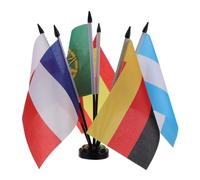 DIYEAH Set di Piccole Bandiere da Tavolo con Base Stabile in Plastica e Tessuto, Design Vibrante per Ufficio e Feste Sportive, Decorazioni Tema Coppa 2026