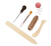 DIYEAH Set di Strumenti per La Rilegatura Libri Fatti a Mano Aghi a Cruna Larga, Piegatrice in Plastica Resistente e Punteruolo Manico in Legno, Kit Rilegatura Fai da Te per Artigiani e Studenti