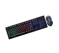 DIYEAH Set Tastiera e Mouse da Gioco Cablati USB Design Non Conflict, Resistente All'usura, Materiale Plastico, 104 Tasti, per Gamer in Uso Ufficio e Casa