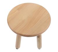 DIYEAH Sgabello in Legno Rotondo Quattro Gambe, Struttura Liscia e Design Vintage Rustico, per Cucina e Camera da Letto