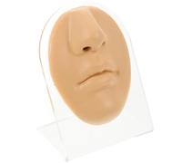 DIYEAH Simulazione del Volto in Silicone per Pratica Piercing al Naso e Bocca con Supporto, Parte del Corpo per Formazione e Esposizione Piercing, Dimensioni Compatte per Uso Didattico