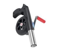 DIYEAH Soffiatore Manuale Portatile per Barbecue da Esterno a Maniglia Ventilatore per Fuoco da Campeggio in Plastica e Acciaio Resistente Strumento per Accensione Carbonella Rapido e
