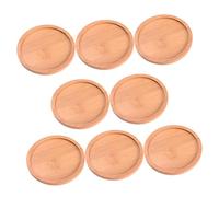 DIYEAH Sottovasi per Vasi da Piante Rotondi in bambù 8 Pezzi, Vaschette per L’Acqua da Giardino e Interni Bordi Rialzati Antitrabocco, Accessori per Vasi da Fiori Multiuso per Casa