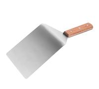 DIYEAH Spatola da Cucina Portatile in Acciaio Resistente Manico in Legno Pala per Friggere Grande e Resistente al Calore Utensile per Girare Pancake Uova e Bistecche per Uso