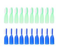 DIYEAH Spazzolini da Denti da Prigione Piccoli 20 Pezzi Manicotto per Dita in Plastica Resistente, Mini Spazzolini per Pulizia Orale in Istituti Penitenziari, Colori Blu e Verde Chiaro