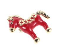 DIYEAH Spilla da Abito Cavallino in Rame Rosso, Stile Vintage | Dettagli Raffinati con Pietre Decorative, Finitura Lucida e Texture Intrecciata, per Donne e Ufficio