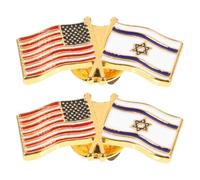 DIYEAH Spilla da Bavero Bandiera Usa e Israele 2 Pezzi | Lega di Zinco, Effetto Decorativo per Abiti e Giacche, Uso Facile per Occasioni Casual e Formali
