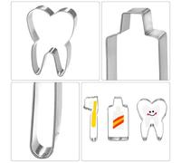 DIYEAH Stampi per Biscotti in Acciaio Inox 6 Pezzi, Tagliabiscotti Forma Dentifricio e Spazzolino, Set per Dolci Creativi Antiaderente per Uso Domestico e Professionale