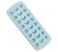 DIYEAH Stampo per Ghiaccio a Forma di Stella, Mezzaluna e Cuore, Coperchio Colore Blu 24 Cavità in Silicone Facile da Sformare, per Cucina