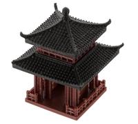 DIYEAH Statua da Giardino a Pagoda Cinese Miniatura 5 Cm, Ornamenti Decorativi per Bonsai e Grotta dei Pesci dello Stagno, Accessori per Esterni in Mini Decorazione Rocciosa per Ambienti