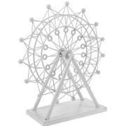 DIYEAH Statuetta Ruota Gigante Vintage in Ferro, Decorazione Bianca | Base Stabile e Formato Portatile, per Tavolo, Mensola, Casa e Comodino, Design Artistico Romantico