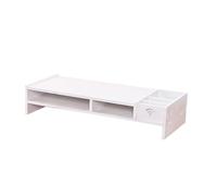 DIYEAH Supporto Monitor da Scrivania Bianco in Composito Legno Plastico