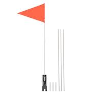 DIYEAH Supporto per Bandiera per Auto e Bici Asta Bianca 38 CM Bandiera di Sicurezza Arancione 215X285 CM Resistente all'Usura Fissatore Professionale per Esposizione e Ciclismo