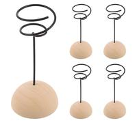 DIYEAH Supporto per Tillandsia Senza Terra, 5 Pezzi, Supporto per Piante aeree, Contenitore per Piante grasse, cavalletto in Metallo a Spirale con Base in Legno per Fiori, scrivania, Tavolo, mensola,