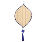 DIYEAH Tappetino Bamboo Forma di Foglia con Floreale Blu Decorazione Murale Bohemien per Casa Ufficio e Giardino Arredamento Stile Cinese Fatti Mano Artigianato Unico