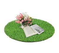 DIYEAH Tappeto Prato Sintetico Circolare per Decorazione Tavolo e Giardino Esterno Erboso Artificiale Senza Manutenzione Antipolvere e Resistente per Sala da Pranzo e Ufficio