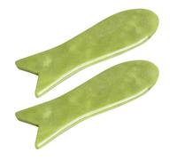 DIYEAH Tavole da Massaggio Gua Sha 2 Pezzi in Pietra Liscia per Corpo e Viso, Strumento di Massoterapia Bordi Arrotondati per Circolazione e Sollievo Muscolare, Massaggiatore