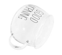 DIYEAH Tazza da Latte in Vetro Trasparente Resistente al Calore con Manico Ergonomico e Coperchio Tazza per Bevande da Colazione Adatta a Microonde per Uso Domestico e Ufficio