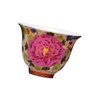 DIYEAH Tazza da Tè in Ceramica Smaltata Decoro Filigranato, Compatta e Portatile, per Degustare Tè al Gelsomino in Ufficio