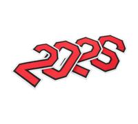 DIYEAH Toppe Termoadesive Numeri Ricamati 2026 Rosso Set 4 Pezzi per Abbigliamento Sportivo, Maglie Calcio e Basket, Applicazione Ferro da Stiro per Divise Scuola e Team